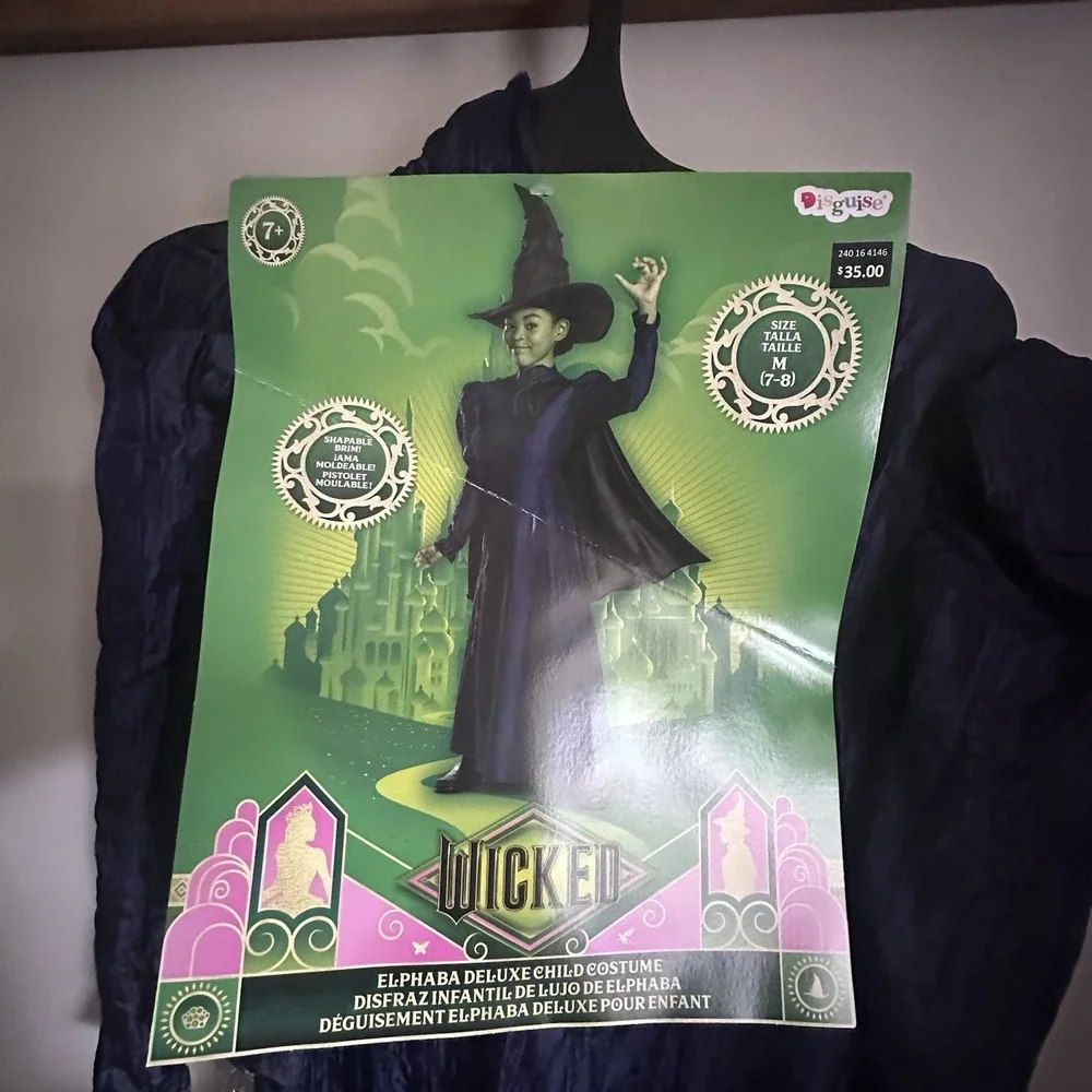 Wicked‎ ELPHABA Deluxe Child Halloween Costume Dress Cape Hat  S 4-6x NWT Witch - Picture 3 of 5